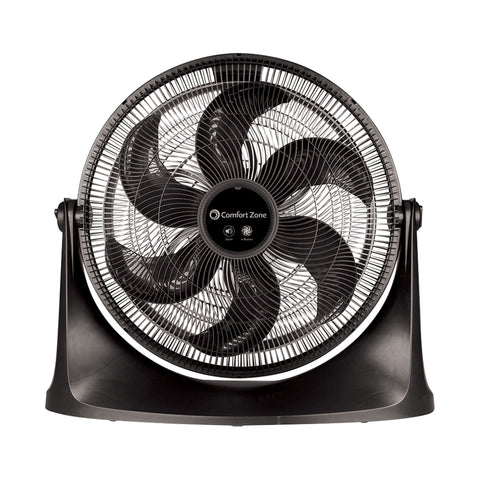 Comfort Zone 20" 3-Speed Powr Curve Floor Fan in Black