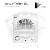 Comfort Zone Energy Save Fan-Forced Space Heater in White & Black