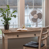 Comfort Zone 16" 3-Speed Oscillating Table Fan with Adjustable Tilt in White & Black