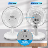Comfort Zone 6" 2-Speed Desk Fan with Stable Base and Adjustable Tilt in White