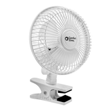 Comfort Zone 6” 2-Speed Desk Fan with Clip and Adjustable Tilt in White & Black