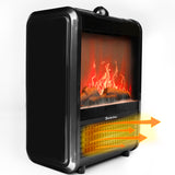 Comfort Zone Mini Ceramic Tabletop Fireplace Heater in Red & Black