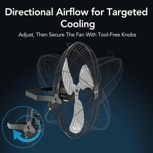 Comfort Zone 20" 3-Speed Industrial Wall Mount or Floor Fan