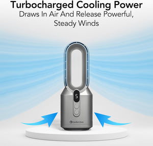 Comfort Zone 14" 5-Speed Rechargeable Bladeless Tabletop Fan