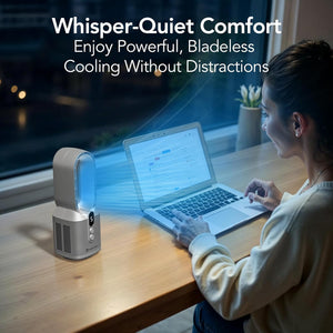 Comfort Zone 14" 5-Speed Rechargeable Bladeless Tabletop Fan