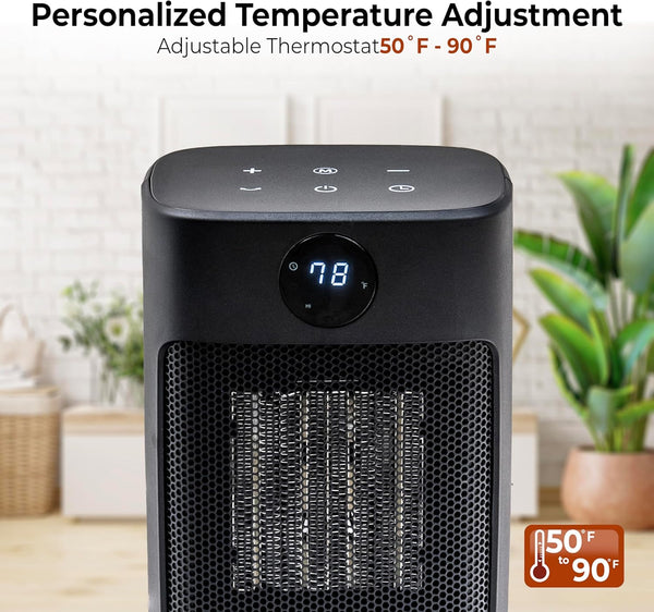 Comfort Zone 12" Oscillating Desktop Heater with Remote Control
