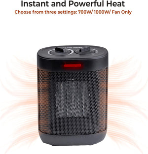 Comfort Zone 1,000-Watt Indoor Space Heater with Adjustable Thermostat