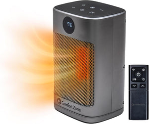 Comfort Zone 12" Oscillating Desktop Heater with Remote Control
