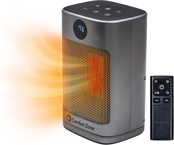 Comfort Zone 12" Oscillating Desktop Heater with Remote Control