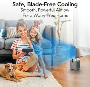 Comfort Zone 14" 5-Speed Rechargeable Bladeless Tabletop Fan