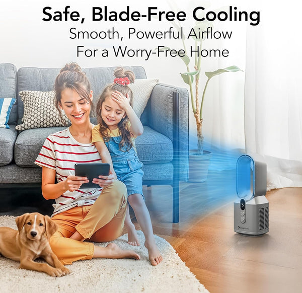 Comfort Zone 14" 5-Speed Rechargeable Bladeless Tabletop Fan