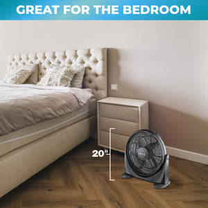 Comfort Zone 20" High Velocity Floor Fan with 180 Degree Adjustable Tilt