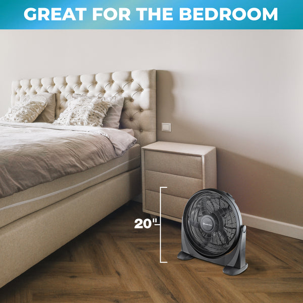 Comfort Zone 20" High Velocity Floor Fan with 180 Degree Adjustable Tilt