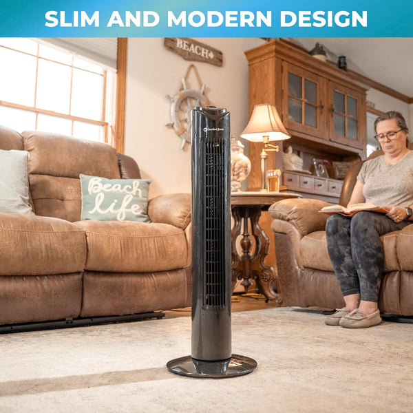 Comfort Zone 32" Oscillating Portable Tower Fan