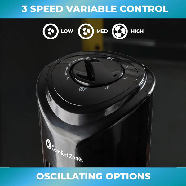 Comfort Zone 32" Oscillating Portable Tower Fan