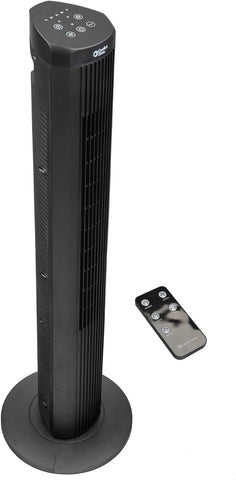 Comfort Zone 40" Oscillating Portable Tower Fan with Remote in Black