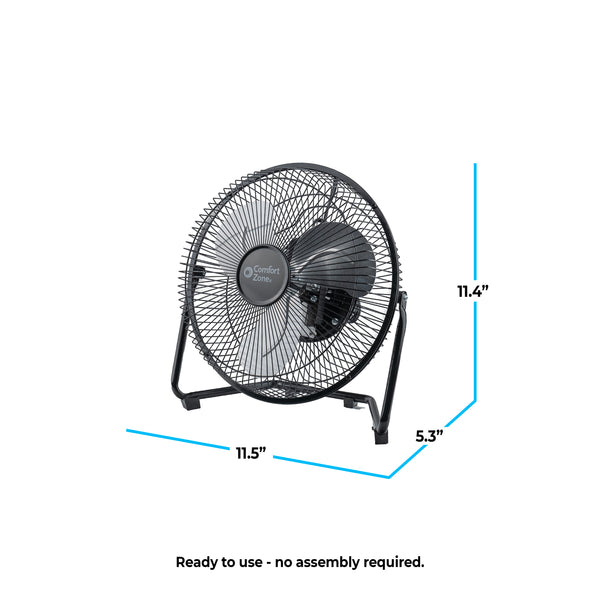 Comfort Zone 9" 3-Speed Desk Fan