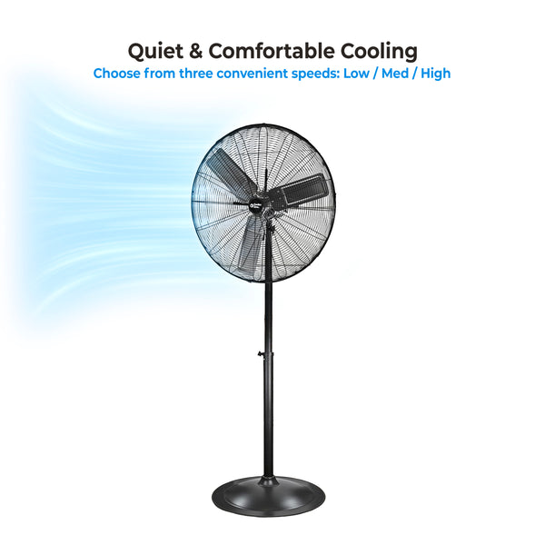 Comfort Zone 30" 3-Speed High-Velocity Industrial Pedestal Fan