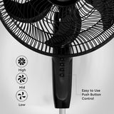 Comfort Zone 18" 3-Speed Powr Curve Oscillating Pedestal Fan in Multiple Color Options