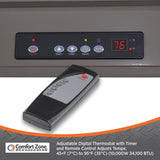 Comfort Zone Ceiling-Mounted 10,000-Watt Fan-Forced Industrial Heater with Remote in Gray & Black