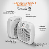 Comfort Zone Energy Save Fan-Forced Heater in White & Black