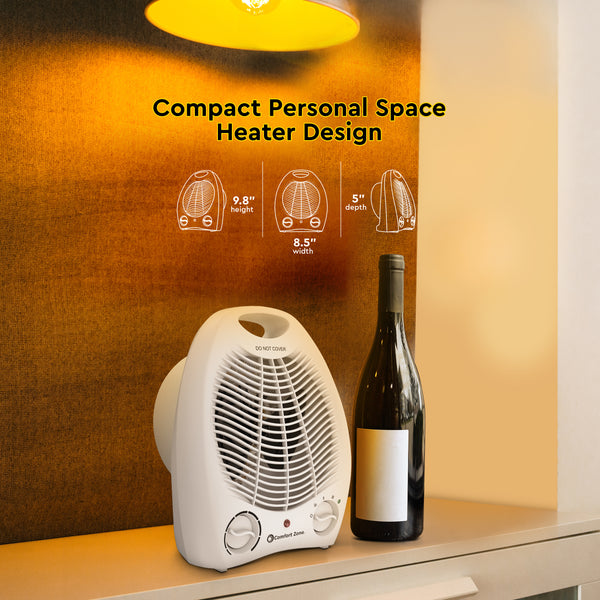 Comfort Zone Fan-Forced Electric Portable Heater with Thermostat