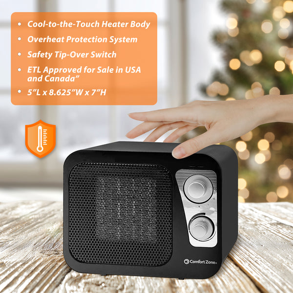 Comfort Zone Retro Style Personal Heater