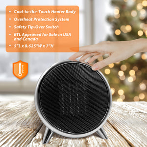 Comfort Zone Retro 1500 Watt Ceramic Heater with Overheat Protection