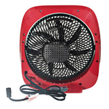 Comfort Zone 10" 3-Speed Square Turbo Desk Fan in Red