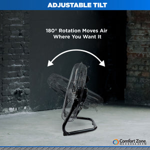 Comfort Zone 14" High-Velocity 3-Speed Floor Fan