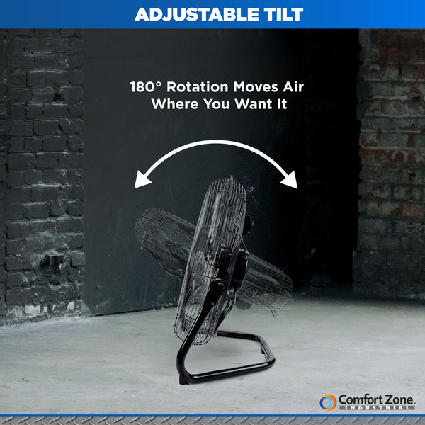 Comfort Zone 14" High-Velocity 3-Speed Floor Fan