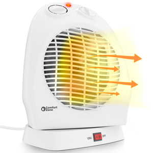 Comfort Zone Oscillating Electric Portable Heater with Thermostat