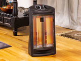 Comfort Zone Fan-Assisted Tower Radiant Quartz Heater in Black