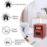 Comfort Zone Infrared Quartz Cabinet Heater with Remote Control in Cherry