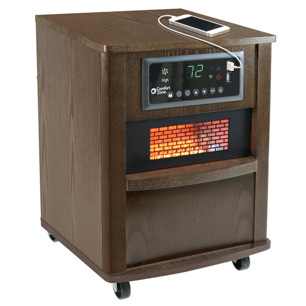 Comfort Zone Infrared Heater With Built-In USB Charging Ports and Remo – Comfort  Zone, Mr. Brands, LLC.