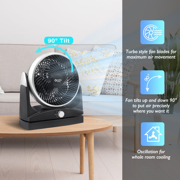  Comfort Zone 8” 3-Speed, Personal Table Fan, Electric,  Wall-Mountable Option, with 180-Degree Adjustable Tilt, Ideal for Home,  Bedroom & Office, CZHV8T : Home & Kitchen