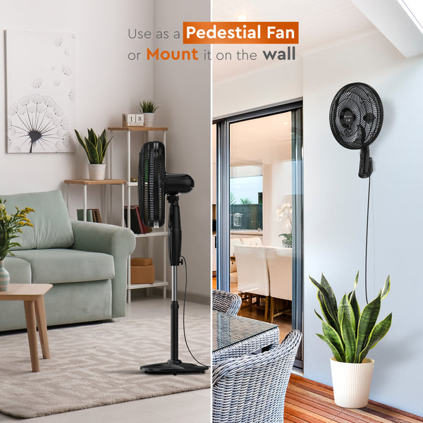 Comfort Zone 18" Smart Wi-Fi 3-Speed Oscillating Stand Fan