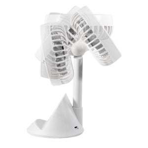 Comfort Zone 4” 3-Speed Rechargeable Personal Fan with Wireless Charger