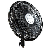 Comfort Zone 3-Speed 16" Oscillating Pedestal Fan in Black