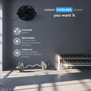 Comfort Zone 20" 3-Speed Powr Curve Floor Fan