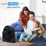 Comfort Zone 20" 3-Speed Powr Curve Floor Fan in Black