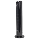Comfort Zone 31" 3-Speed Oscillating Tower Fan with Remote Control in Black