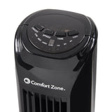 Comfort Zone 31" 3-Speed Oscillating Tower Fan with Remote Control in Black