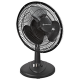 Comfort Zone 12" 3-Speed Quiet Oscillating Table Fan in White & Black