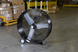 Comfort Zone 36" 2-Speed Industrial Drum Fan in Black