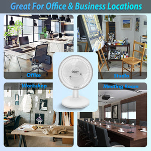Comfort Zone 6" 2-Speed Desk Fan with Stable Base and Adjustable Tilt