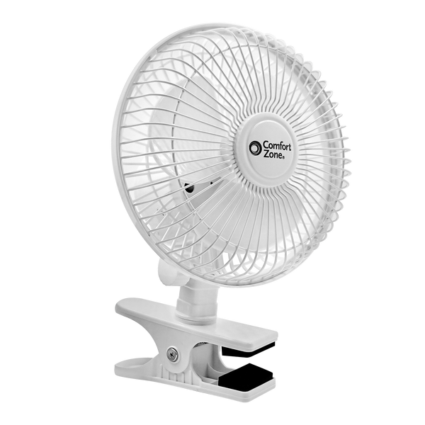 Comfort Zone 6” 2-Speed Desk Fan with Clip and Adjustable Tilt