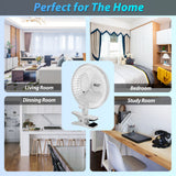 Comfort Zone 6” 2-Speed Desk Fan with Clip and Adjustable Tilt in White