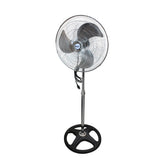 Comfort Zone 18" 3-Speed High-Velocity Industrial Oscillating Pedestal Fan in Black