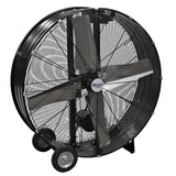 Comfort Zone 42" 2-Speed High-Velocity Industrial Heavy Duty 2-Wheel Belt-Drive Drum Fan in Black